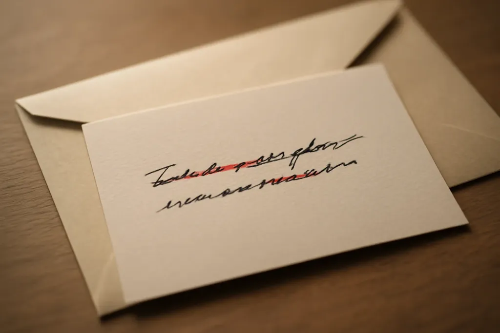 A close, intimate crop of a written note styled as a personal email opener.